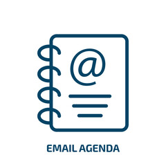 email agenda icon from technology collection. Thin linear email agenda, agenda, business outline icon isolated on white background. Line vector email agenda sign, symbol for web and mobile