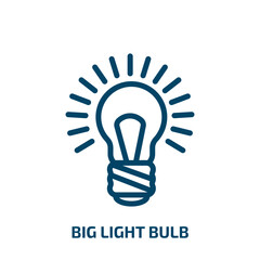 big light bulb icon from technology collection. Thin linear big light bulb, bulb, bright outline icon isolated on white background. Line vector big light bulb sign, symbol for web and mobile