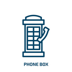 phone box icon from technology collection. Thin linear phone box, box, phone outline icon isolated on white background. Line vector phone box sign, symbol for web and mobile