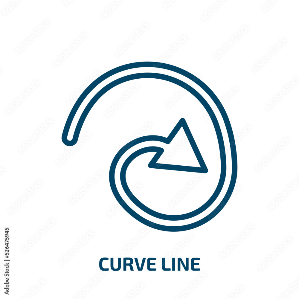 Poster curve line icon from user interface collection. thin linear curve line, curve, simple outline icon i