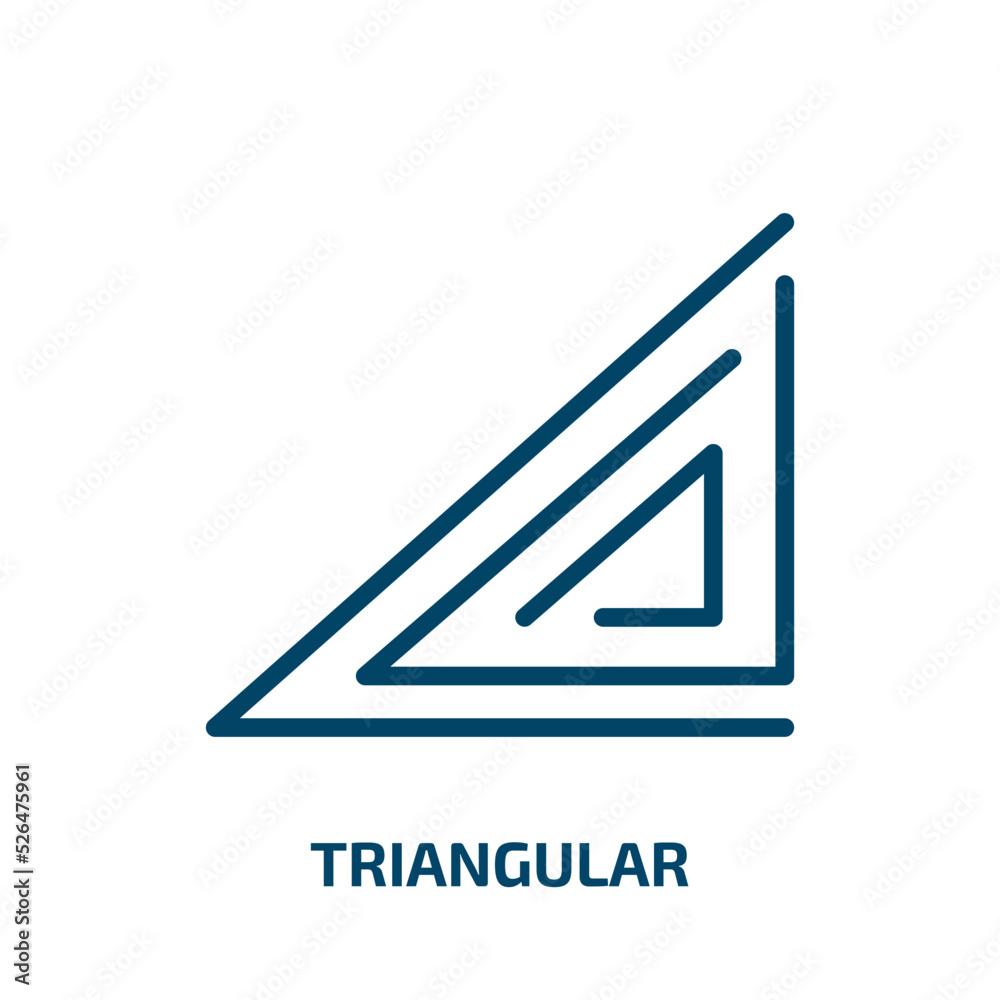 Poster triangular icon from user interface collection. thin linear triangular, label, stamp outline icon is