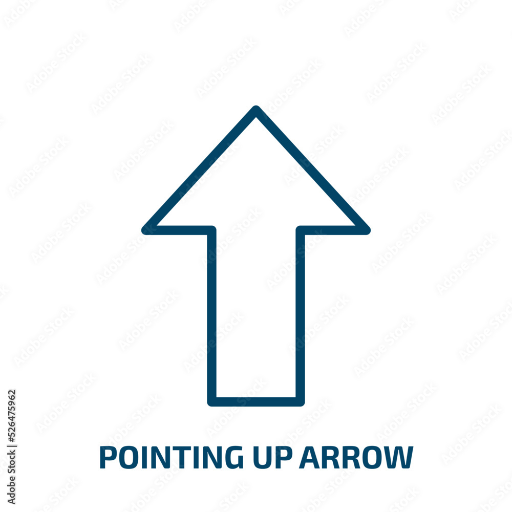 Poster pointing up arrow icon from user interface collection. Thin linear pointing up arrow, arrow, up outline icon isolated on white background. Line vector pointing up arrow sign, symbol for web and mobile