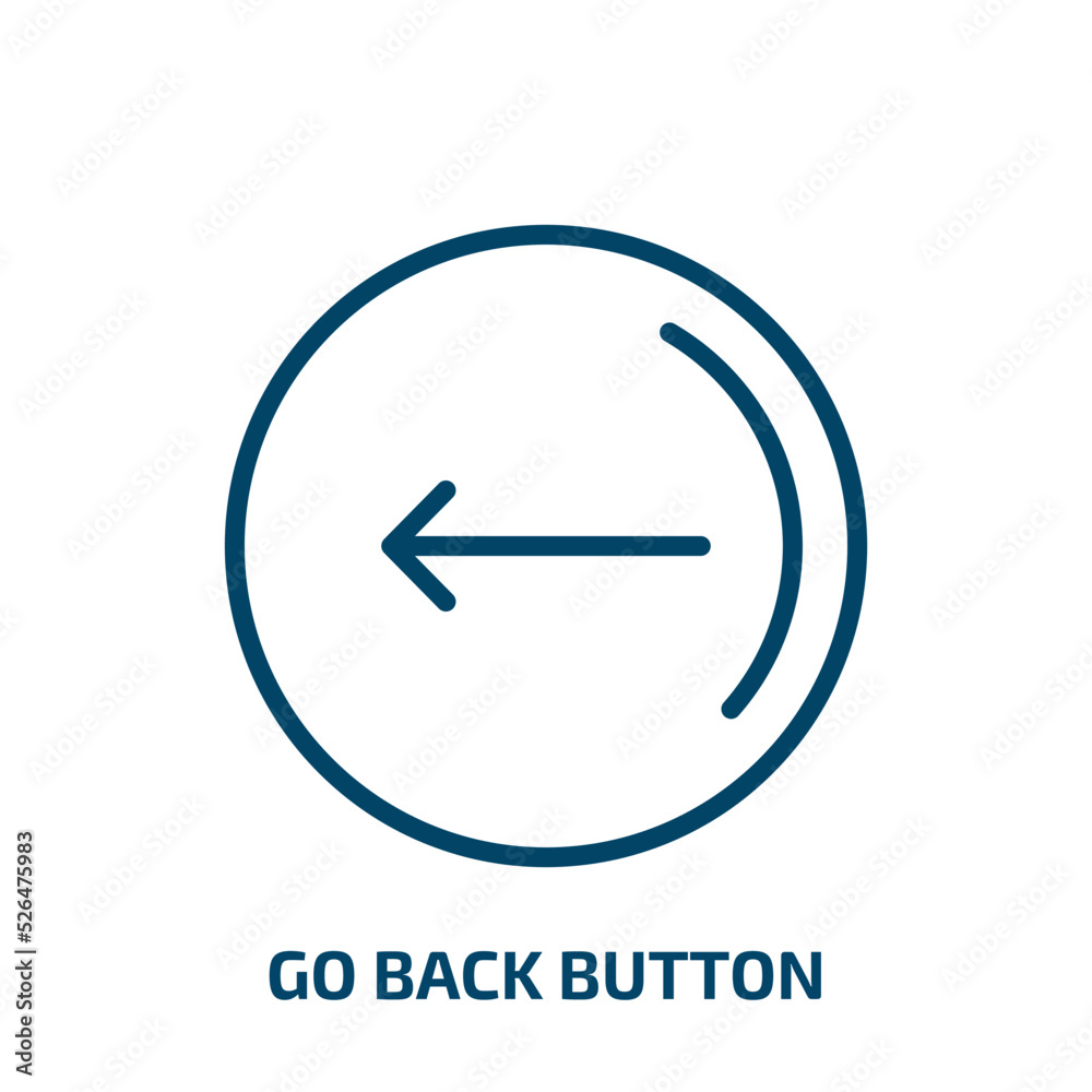 Poster go back button icon from user interface collection. thin linear go back button, arrow, button outlin