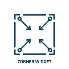 corner widget icon from user interface collection. Thin linear corner widget, widget, cold outline icon isolated on white background. Line vector corner widget sign, symbol for web and mobile