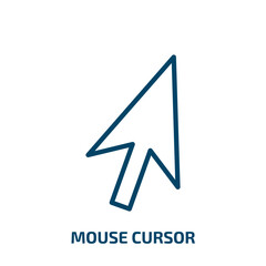 mouse cursor icon from user interface collection. Thin linear mouse cursor, arrow, mouse outline icon isolated on white background. Line vector mouse cursor sign, symbol for web and mobile