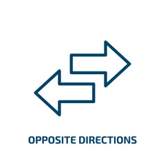 opposite directions icon from user interface collection. Thin linear opposite directions, arrow, opposite outline icon isolated on white background. Line vector opposite directions sign, symbol for
