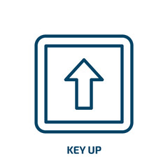 key up icon from user interface collection. Thin linear key up, key, internet outline icon isolated on white background. Line vector key up sign, symbol for web and mobile