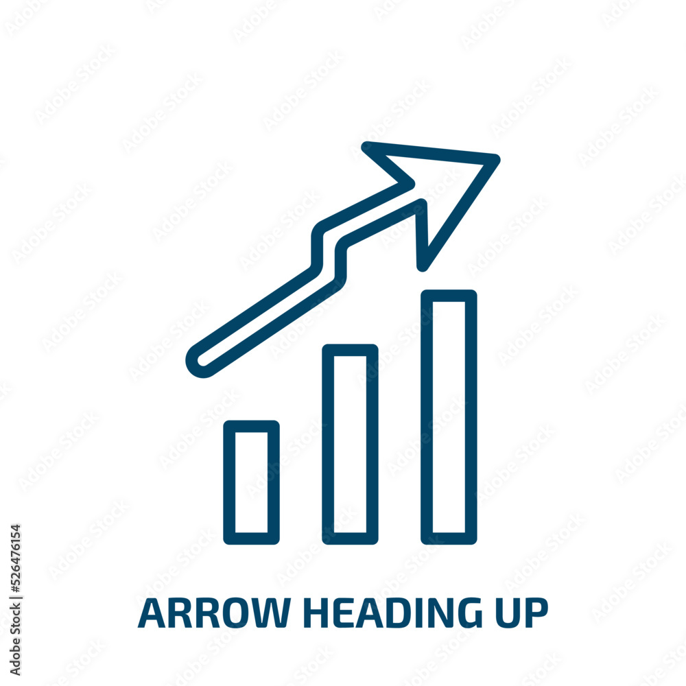 Poster arrow heading up icon from user interface collection. thin linear arrow heading up, arrow, up outlin