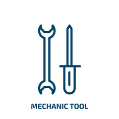 mechanic tool icon from user interface collection. Thin linear mechanic tool, mechanic, repair outline icon isolated on white background. Line vector mechanic tool sign, symbol for web and mobile
