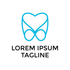 Abstract dental icon logotype with infinity symbol. Dental clinic vector signs icon.