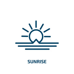 sunrise icon from weather collection. Thin linear sunrise, nature, template outline icon isolated on white background. Line vector sunrise sign, symbol for web and mobile