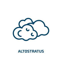 altostratus icon from weather collection. Thin linear altostratus, fall, blizzard outline icon isolated on white background. Line vector altostratus sign, symbol for web and mobile