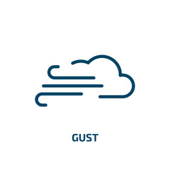 gust icon from weather collection. Thin linear gust, wind, air outline icon isolated on white background. Line vector gust sign, symbol for web and mobile
