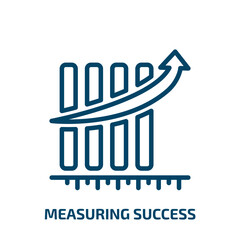 measuring success icon from business collection. Thin linear measuring success, business, success outline icon isolated on white background. Line vector measuring success sign, symbol for web and