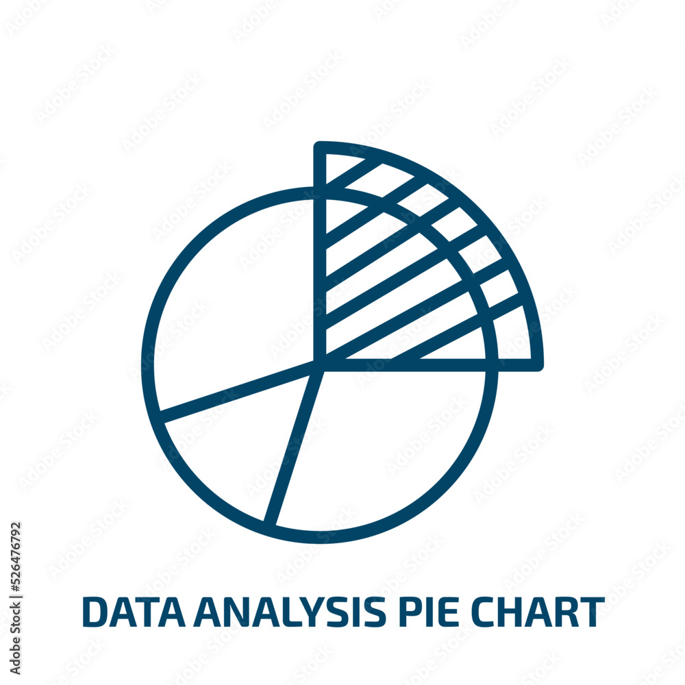 Poster data analysis pie chart icon from business and analytics collection. thin linear data analysis pie c