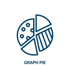 graph pie icon from business and analytics collection. Thin linear graph pie, pie, graph outline icon isolated on white background. Line vector graph pie sign, symbol for web and mobile