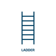 ladder icon from construction tools collection. Thin linear ladder, collection, equipment outline icon isolated on white background. Line vector ladder sign, symbol for web and mobile