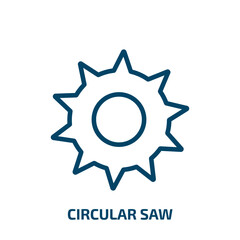 circular saw icon from construction tools collection. Thin linear circular saw, construction, work outline icon isolated on white background. Line vector circular saw sign, symbol for web and mobile