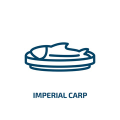 imperial carp icon from culture collection. Thin linear imperial carp, imperial, nature outline icon isolated on white background. Line vector imperial carp sign, symbol for web and mobile