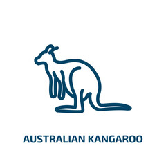 australian kangaroo icon from culture collection. Thin linear australian kangaroo, australian, kangaroo outline icon isolated on white background. Line vector australian kangaroo sign, symbol for web