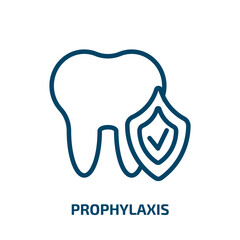 prophylaxis icon from dentist collection. Thin linear prophylaxis, health, medical outline icon isolated on white background. Line vector prophylaxis sign, symbol for web and mobile