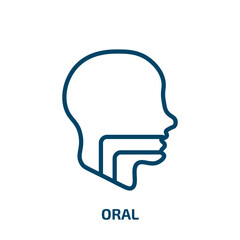 oral icon from dentist collection. Thin linear oral, medical, health outline icon isolated on white background. Line vector oral sign, symbol for web and mobile