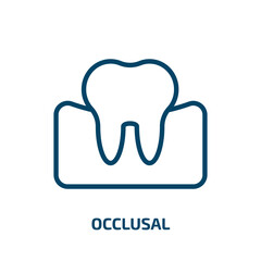 occlusal icon from dentist collection. Thin linear occlusal, treatment, medical outline icon isolated on white background. Line vector occlusal sign, symbol for web and mobile