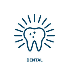 dental icon from dentist collection. Thin linear dental, medical, hygiene outline icon isolated on white background. Line vector dental sign, symbol for web and mobile