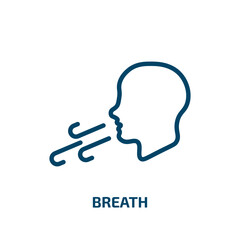 breath icon from dentist collection. Thin linear breath, health, medical outline icon isolated on white background. Line vector breath sign, symbol for web and mobile