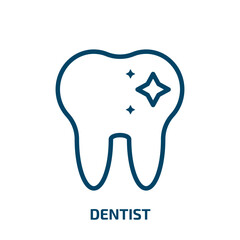dentist icon from dentist collection. Thin linear dentist, medical, dental outline icon isolated on white background. Line vector dentist sign, symbol for web and mobile