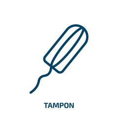 tampon icon from dentist collection. Thin linear tampon, medical, pad outline icon isolated on white background. Line vector tampon sign, symbol for web and mobile