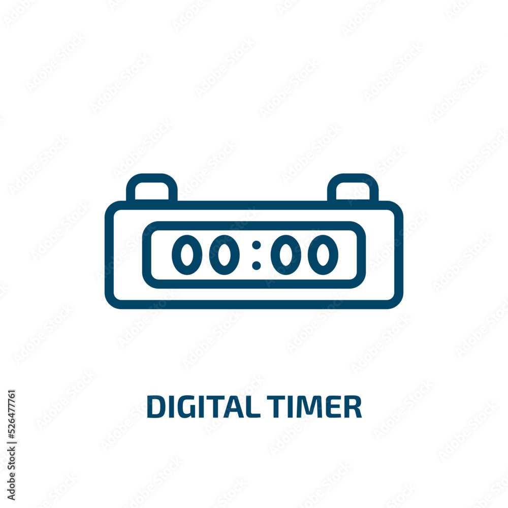 Poster digital timer icon from education collection. thin linear digital timer, timer, hour outline icon is