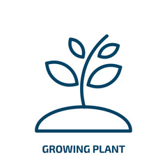 growing plant icon from ecology collection. Thin linear growing plant, plant, growing outline icon isolated on white background. Line vector growing plant sign, symbol for web and mobile