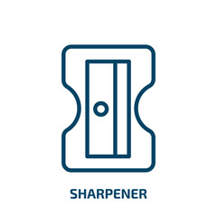 sharpener icon from education collection. Thin linear sharpener, pencil, school outline icon isolated on white background. Line vector sharpener sign, symbol for web and mobile