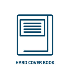 hard cover book icon from education collection. Thin linear hard cover book, education, cover outline icon isolated on white background. Line vector hard cover book sign, symbol for web and mobile