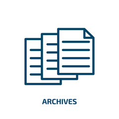 archives icon from education collection. Thin linear archives, archive, file outline icon isolated on white background. Line vector archives sign, symbol for web and mobile