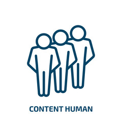 content human icon from feelings collection. Thin linear content human, human, business outline icon isolated on white background. Line vector content human sign, symbol for web and mobile