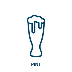 pint icon from food collection. Thin linear pint, bar, beer outline icon isolated on white background. Line vector pint sign, symbol for web and mobile