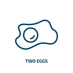 two eggs icon from food collection. Thin linear two eggs, egg, breakfast outline icon isolated on white background. Line vector two eggs sign, symbol for web and mobile