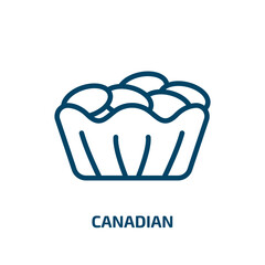 canadian icon from food collection. Thin linear canadian, cartoon, canada outline icon isolated on white background. Line vector canadian sign, symbol for web and mobile
