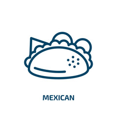 mexican icon from food collection. Thin linear mexican, food, collection outline icon isolated on white background. Line vector mexican sign, symbol for web and mobile