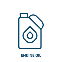 engine oil icon from general collection. Thin linear engine oil, auto, vehicle outline icon isolated on white background. Line vector engine oil sign, symbol for web and mobile