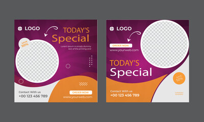 Food social media promotion and instagram banner