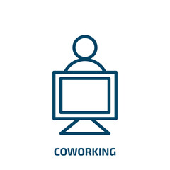 coworking icon from general collection. Thin linear coworking, people, business outline icon isolated on white background. Line vector coworking sign, symbol for web and mobile