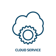 cloud service icon from general collection. Thin linear cloud service, data, cloud outline icon isolated on white background. Line vector cloud service sign, symbol for web and mobile