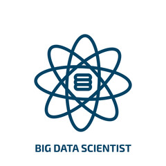 big data scientist icon from general collection. Thin linear big data scientist, analysis, business outline icon isolated on white background. Line vector big data scientist sign, symbol for web and