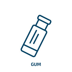 gum icon from medical collection. Thin linear gum, dentistry, dental outline icon isolated on white background. Line vector gum sign, symbol for web and mobile