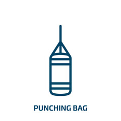 punching bag icon from health and medical collection. Thin linear punching bag, muscular, activity outline icon isolated on white background. Line vector punching bag sign, symbol for web and mobile