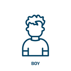 boy icon from health and medical collection. Thin linear boy, girl, person outline icon isolated on white background. Line vector boy sign, symbol for web and mobile