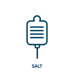 salt icon from health and medical collection. Thin linear salt, food, salty outline icon isolated on white background. Line vector salt sign, symbol for web and mobile